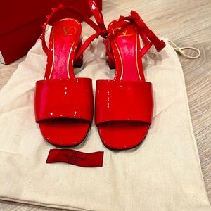 Valentino Garavani Women's Rockstud Strap Mid-Heel Sandals Size: 37